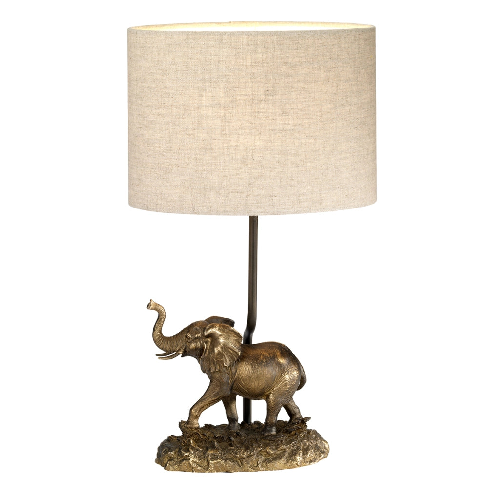 Lampada da tavolo elefante resina marrone Sabi E27 40W
