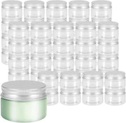 Set di 50 mini-bottiglie vuote 30 ml con coperchio di alluminio a viti - Bottiglie trasparenti per creme, lotion e altro