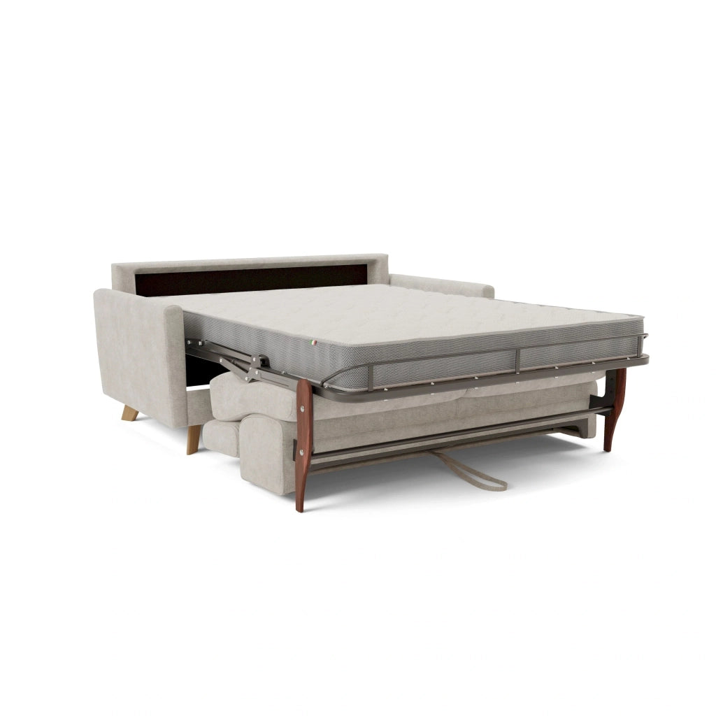 Francy Divano letto matrimoniale con poggiatesta regolabili in tessuto impermeabile e smacchiabile T17 200 cm (mat. 160x197) bianco