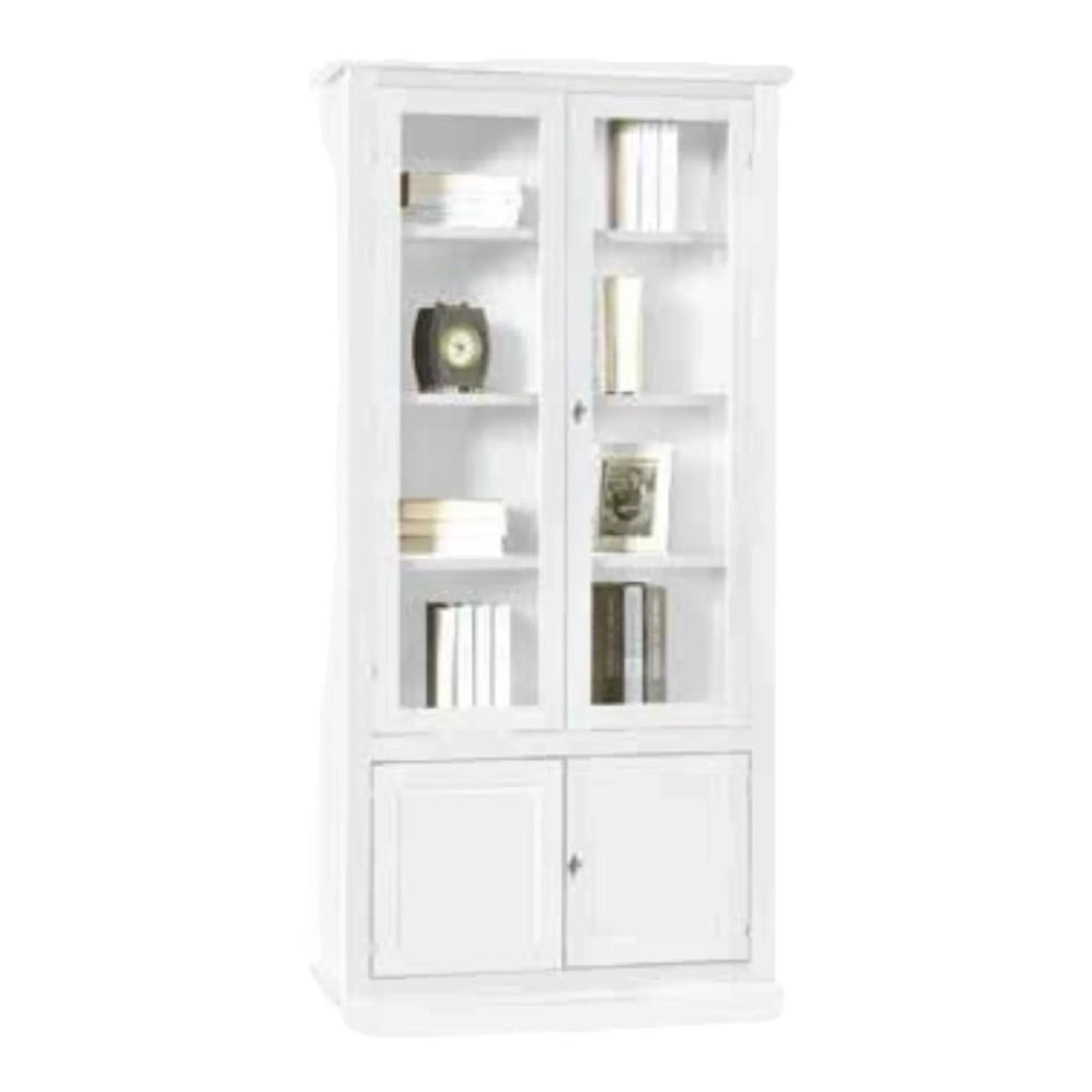 Vetrina classica in legno bianco 90x41x186h (1387) - Mobili 2G