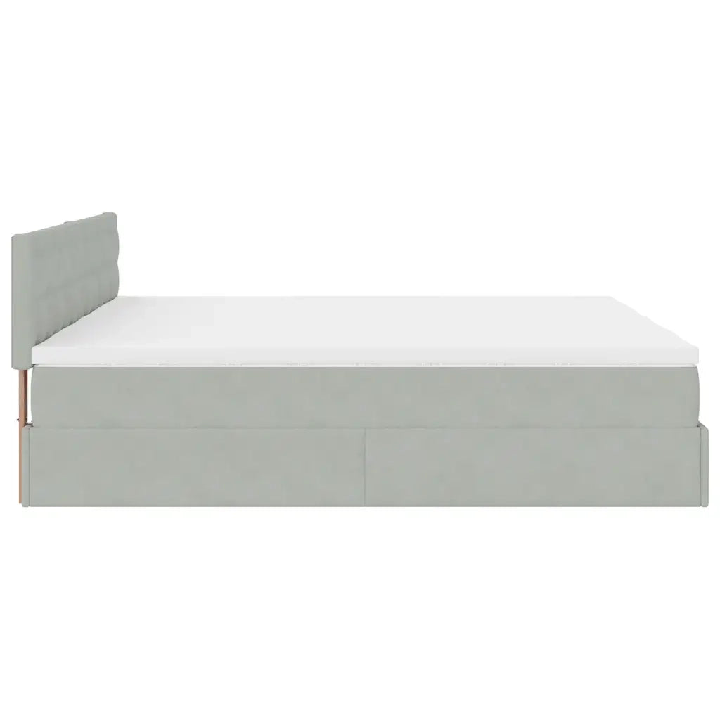Struttura Letto Pouf con Materassi 200x200 cm Velluto 3312116