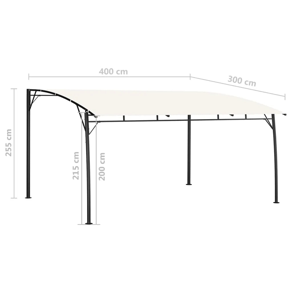 Tenda Parasole da Giardino 4x3x2,55 m Crema 47976
