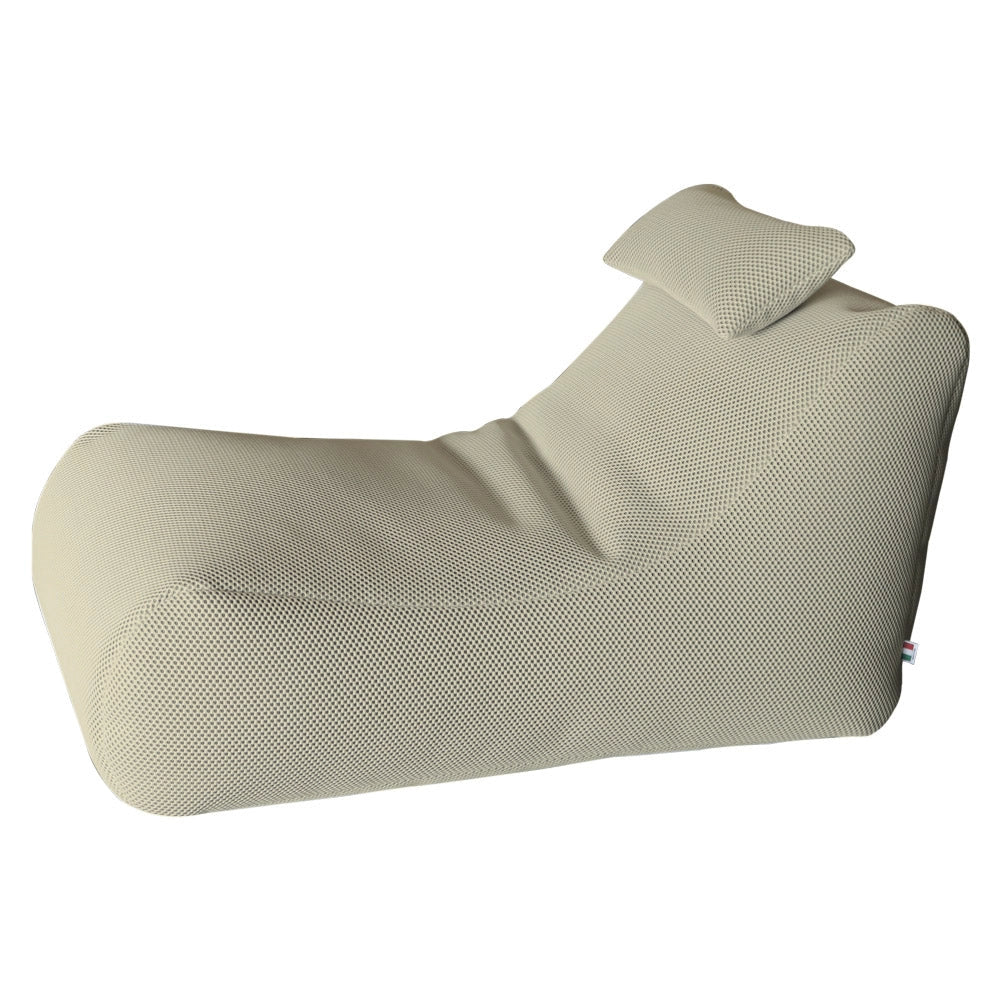 Lettino Chaise Lounge 120x70x65 cm con Cuscino in Poliestere Armonia Beige