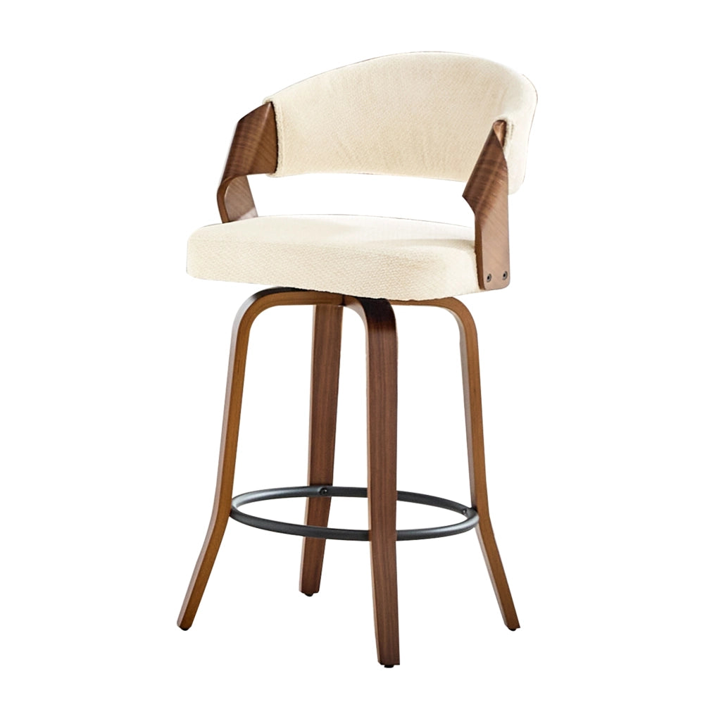 SGABELLO DA BAR Set da 2 pezzi 95 cm Bianco in tessuto e legno