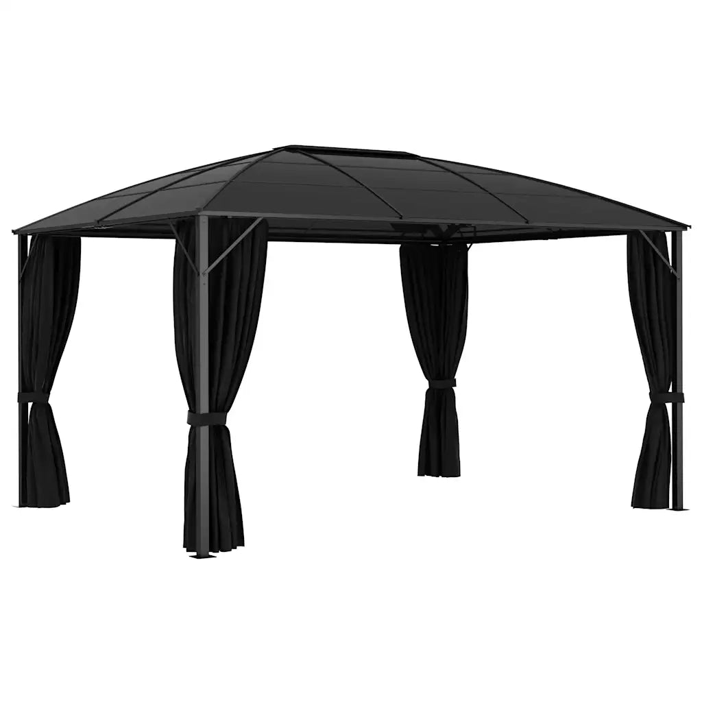 Gazebo con Tende 400x300x265 cm Antracite 48601