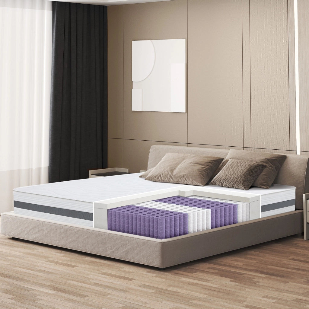 Materasso a molle Insacchettate e Memory matrimoniale 160X195 altezza 20 cm |Medio Rigido , Automodellante, Ortopedico | Rivestimento Anallergico e Traspirante