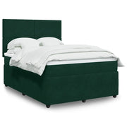 Giroletto a Molle con Materasso Verde Scuro 140x190 cm Velluto