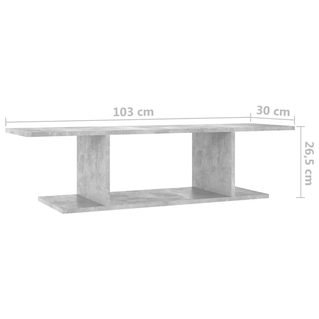 Mobile Porta TV a Parete Grigio Cemento 103x30x26,5 cm 806984