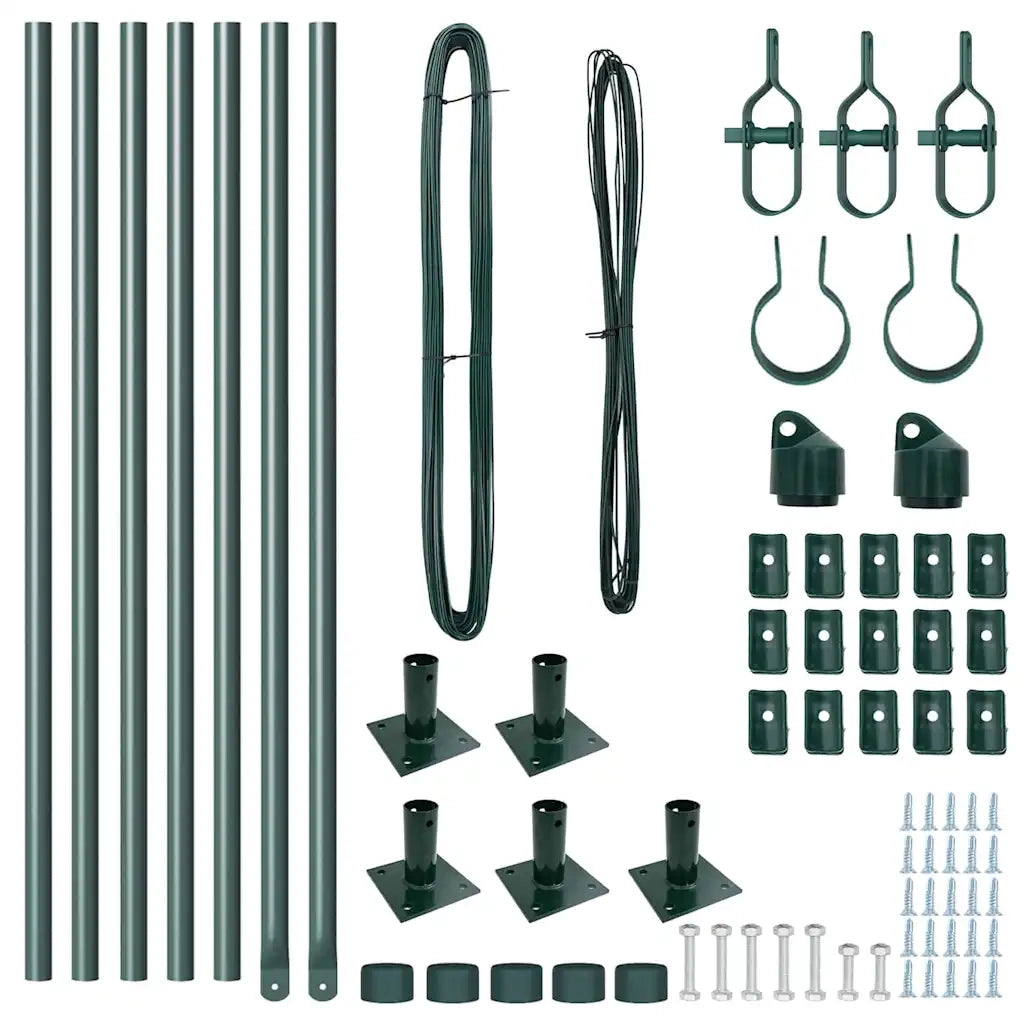 Palo della recinzione 7 pcs Verde Acciaio 42004282