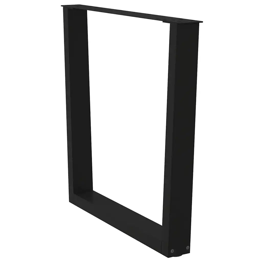 Gambe per tavolo da pranzo a forma di V 3 pz nere 80x(72-73,3) cm in acciaio