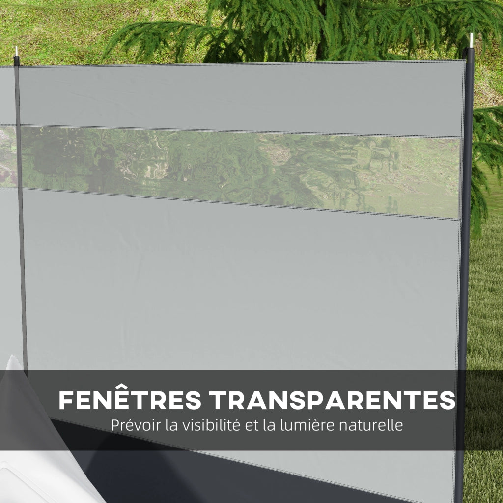Paravento da giardino pieghevole portatile ¨C zephmum ¨C grigio 440x140 cm