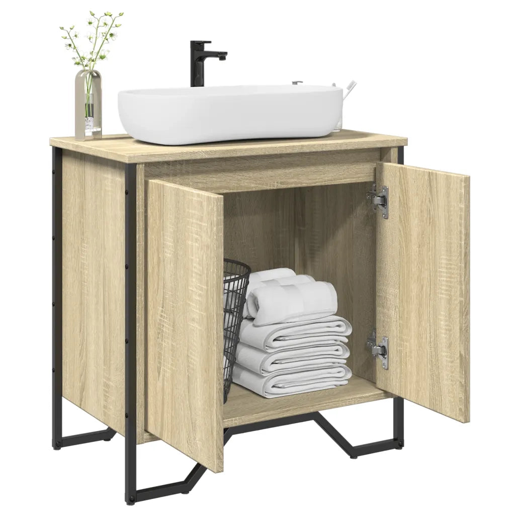 Mobile Lavabo Bagno Rovere Sonoma 60x35x60 cm in Truciolato 848655