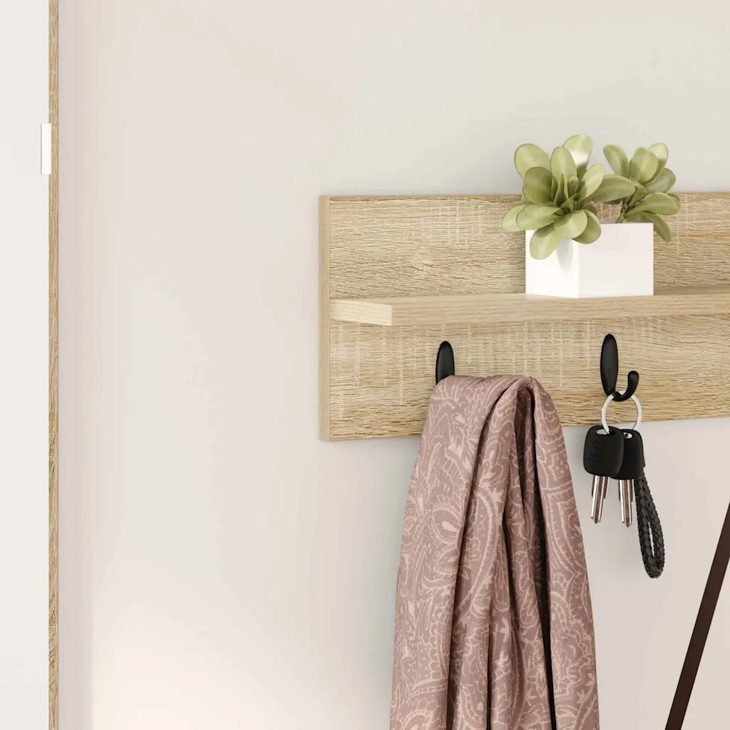 Appendiabiti a muro Rovere Sonoma 80 x 10,5 x 18 cm 874397