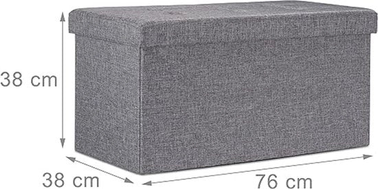 Cassa con coperchio, poltrona di testata pieghevole, imbottita, spaziale, 76 x 38 x 38 cm