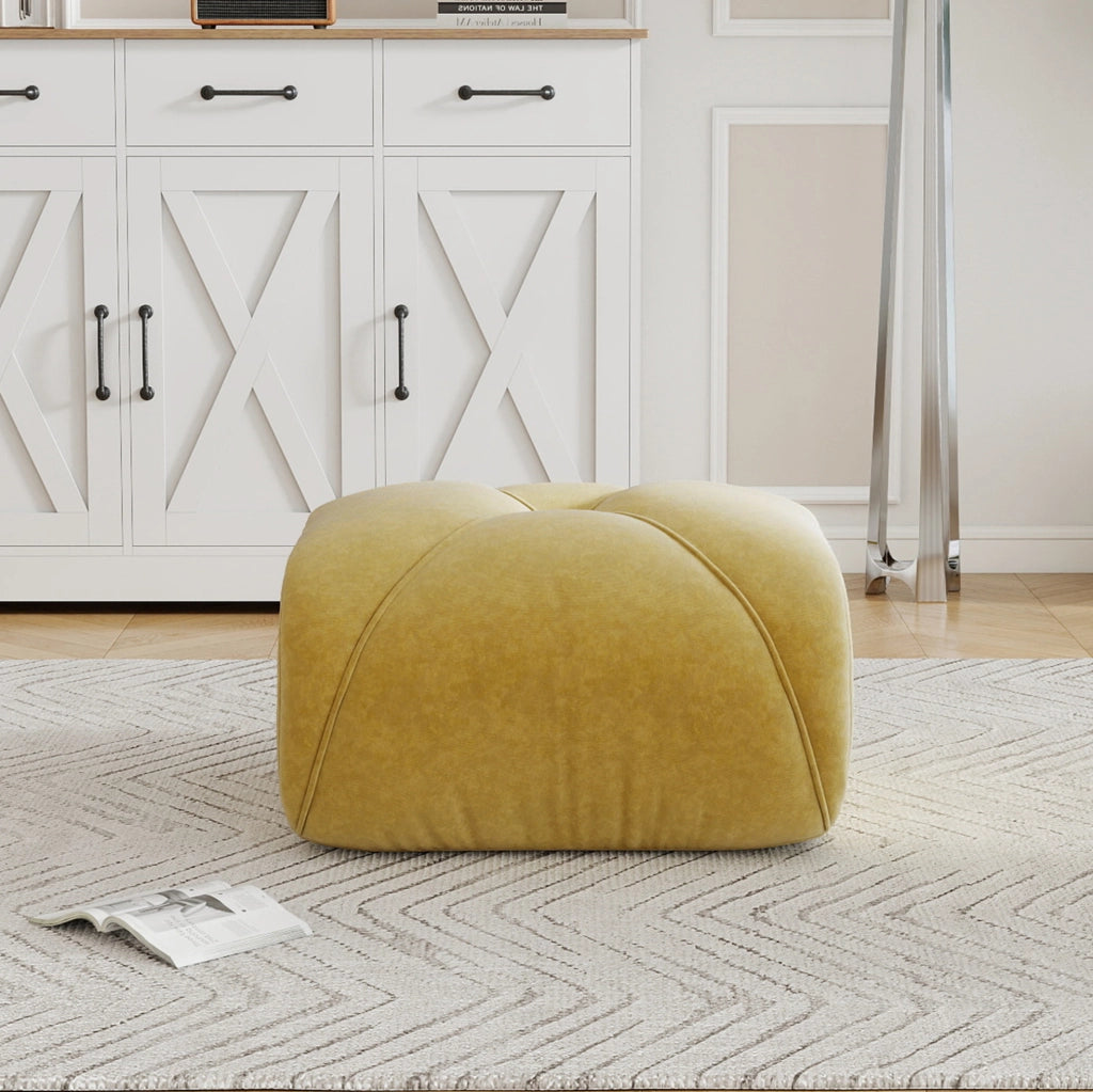 Pouf 78x76x45 cm in ciniglia gialla