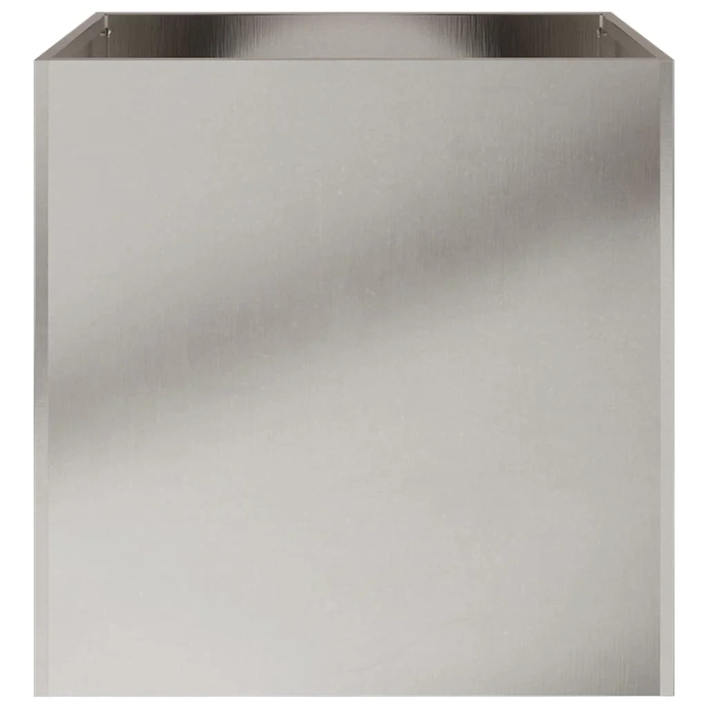 Vassoio per fioriera aiuola rialzata piante fiori terrazza giardino argento 42 x 40 x 39 cm acciaio inossidabile argento 02_0038069