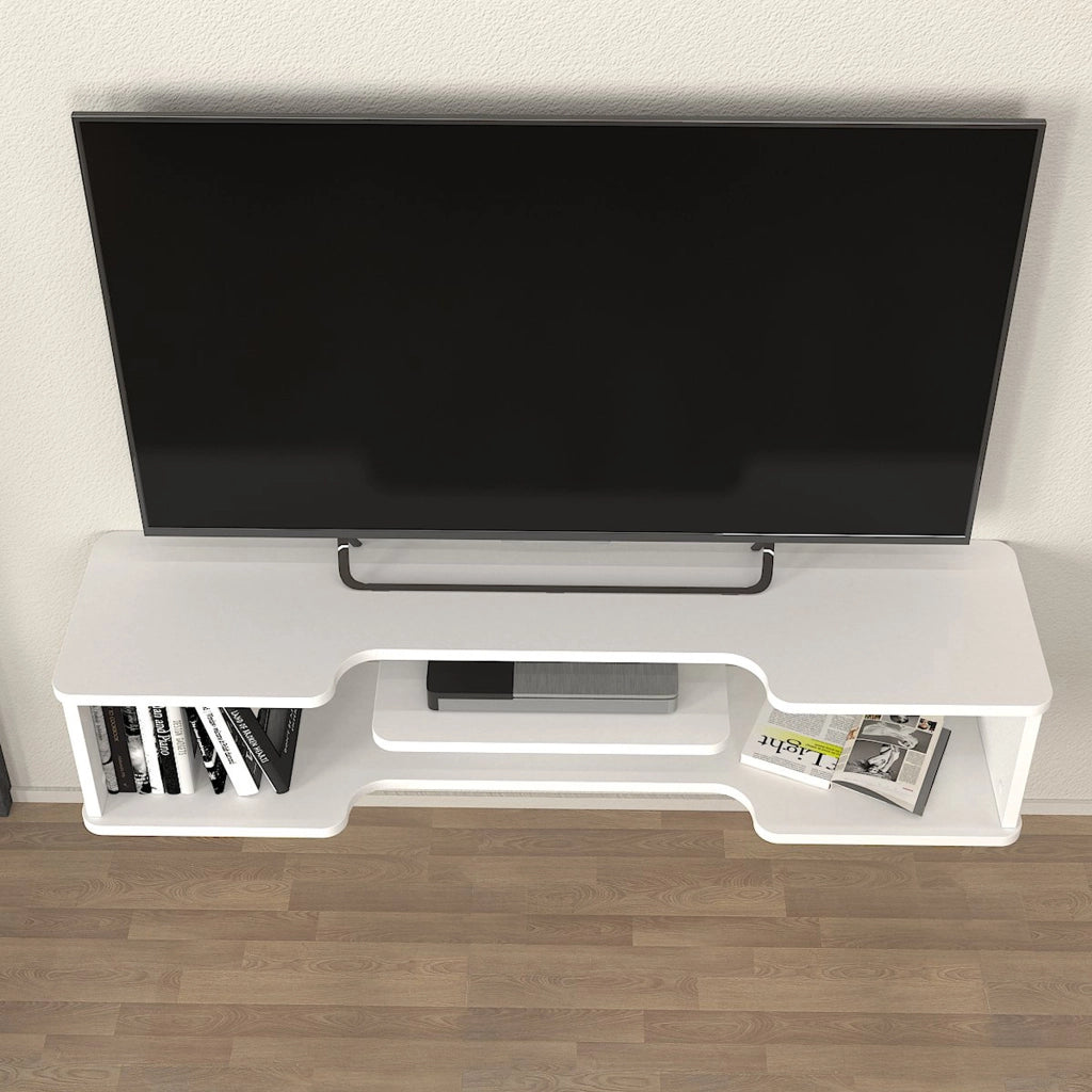 Mobile Porta TV Yrela da Parete con Ripiano 120 x 30 x 26 cm - Bianco [en.casa]