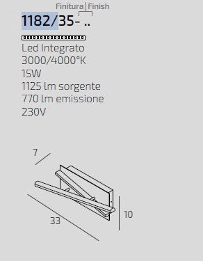DNA APPLIQUE-PLAFONIERA PICCOLA BIANCO 1182-35-BI
