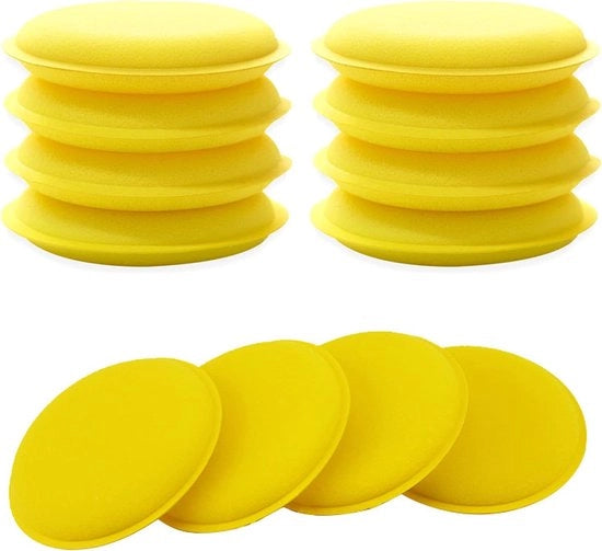 12 x Pannelli di applicazione per polire dettagli - Sponze per pulire vetri auto (Giallo)