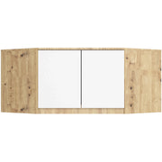 Sopralzo per armadio AKORD S100 Quercia Artisan 100 cm 2 ante inserto frontale Bianco100x50x55 cm
