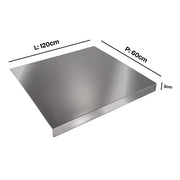 ZOIMANIA - Tagliere Spianatoia con Tarocco e Mattarello - Inox - Profondità 60 Dimensione Tagliere: L 120 x P 60 x 3