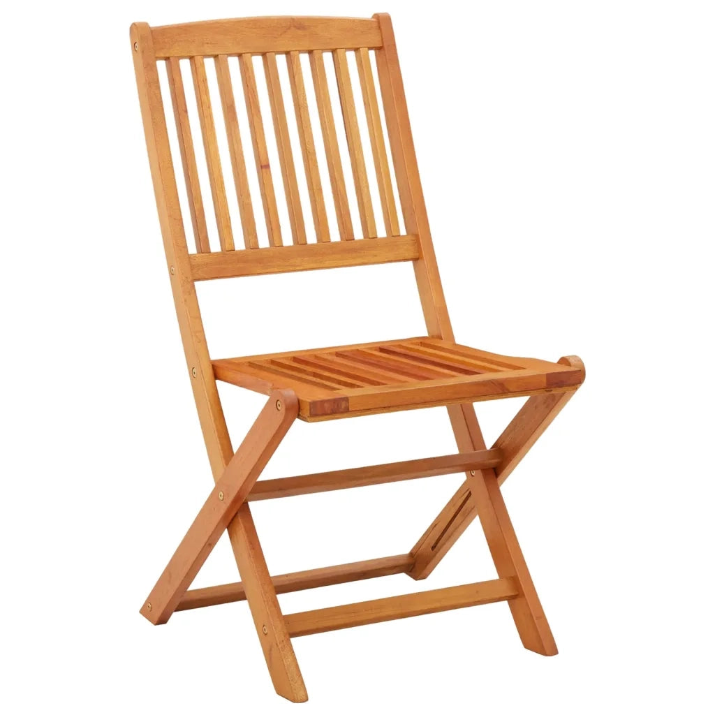 Sedie da Giardino Pieghevoli 2pz in Legno Massello di Eucalipto 312451