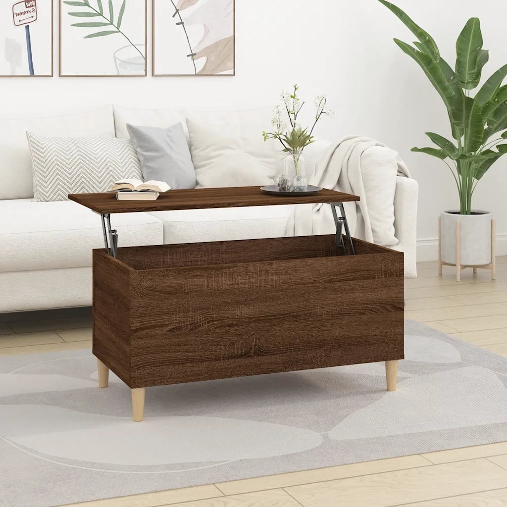 Tavolino Salotto Rovere Marrone 90x44,5x45 cm Legno Multistrato 819587