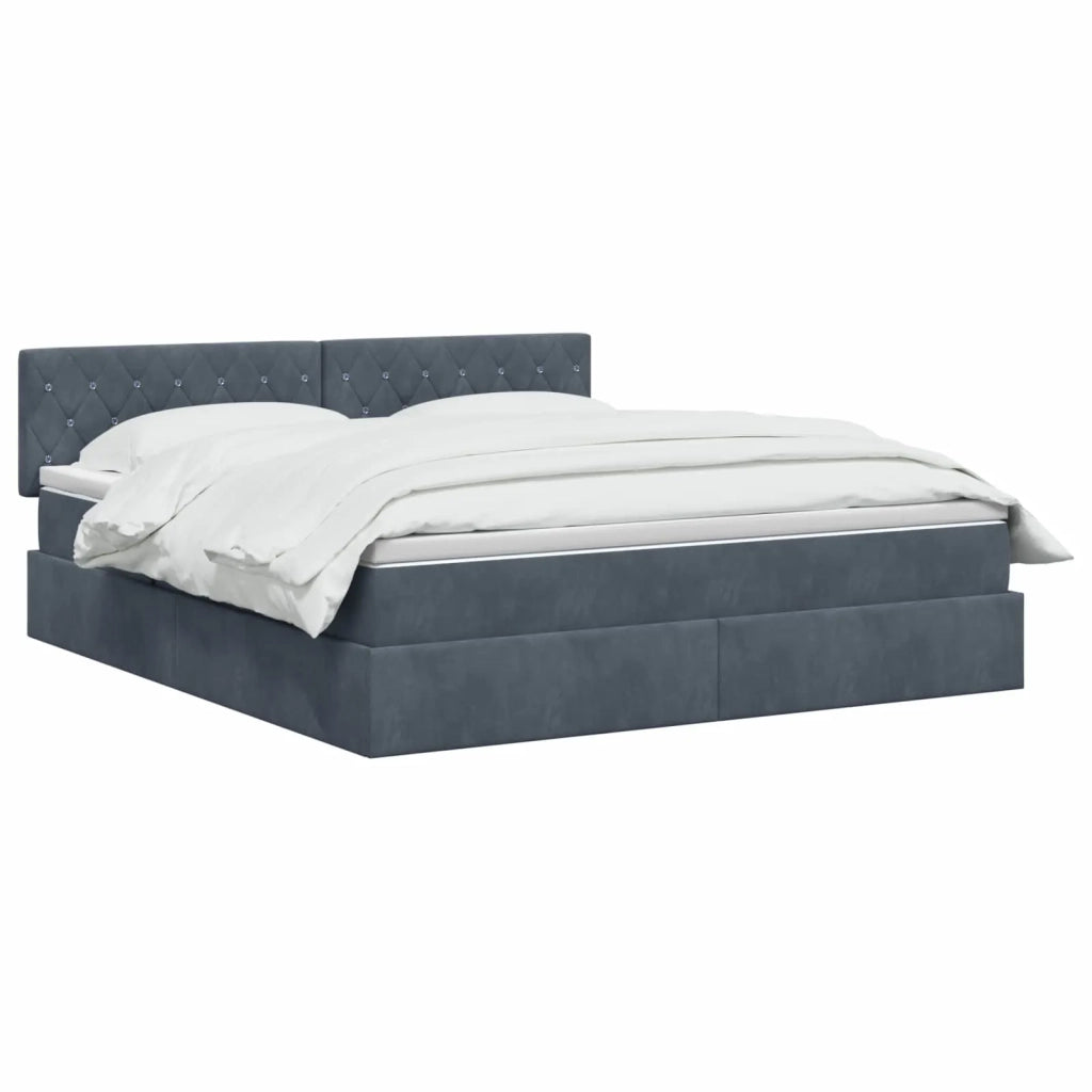 Letto con Contenitore Grigio Scuro 140 x 200 cm Velluto 3458752