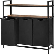Cestino a 3 Ripiani - Vintage Moka/nero - 180 L - 103 x 38 x 100 cm