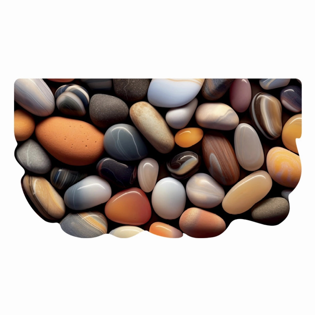 Tappeto Cucina Gomma Pvc Stampa Digitale HD Pietre Colorate Moderno Sagomato Antimacchia 50x90 cm