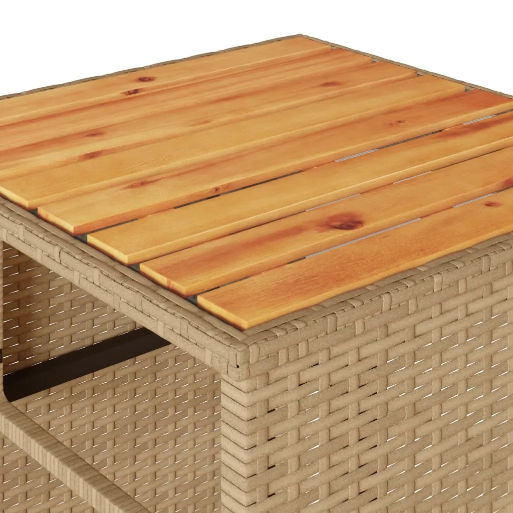 Set da BistrÃ² 3 pz con Cuscini Beige in Polyrattan
