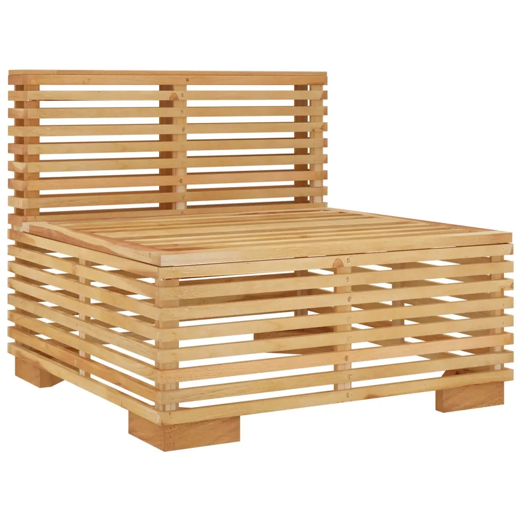 Divano Centrale da Giardino con Cuscini Crema Massello di Teak 319156
