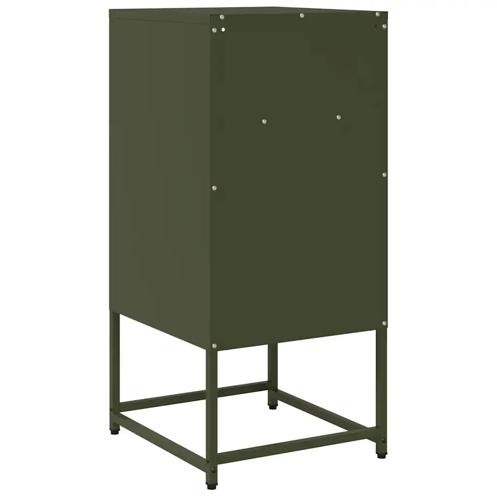 vidaXL Comodino Verde Oliva 36x39x78 cm in Acciaio Laminato a Freddo
