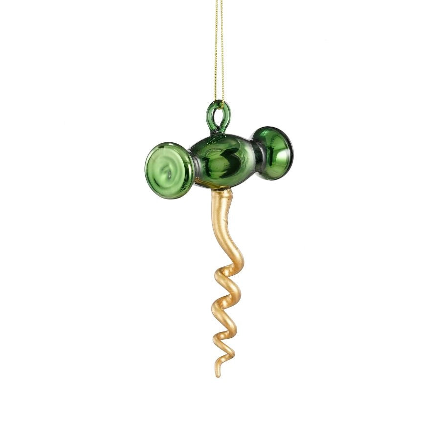 DECORAZIONE CAVATAPPI VERDE DA APPENDERE 10X3X11CM EDELMAN