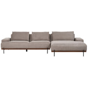 Divano angolare sinistro in tessuto Marrone Chiaro Tessuto Gambe in metallo 3 posti Stile minimalista