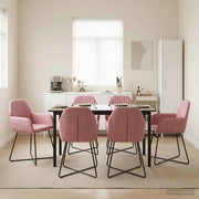 Sedie da pranzo 6 pcs Velluto (V) Rosa 55 x 50 x 84 cm 3428386