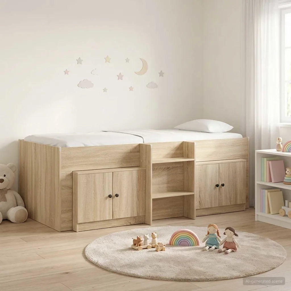 Struttura Letto Loft con Mobile con porta 3 pz Rovere Sonoma 3423368