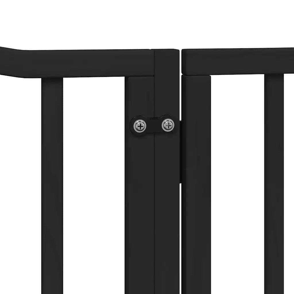 Cancello per Cani Porta Pieghevole Nero 4 Pannelli 320cm Pioppo CFW2052260