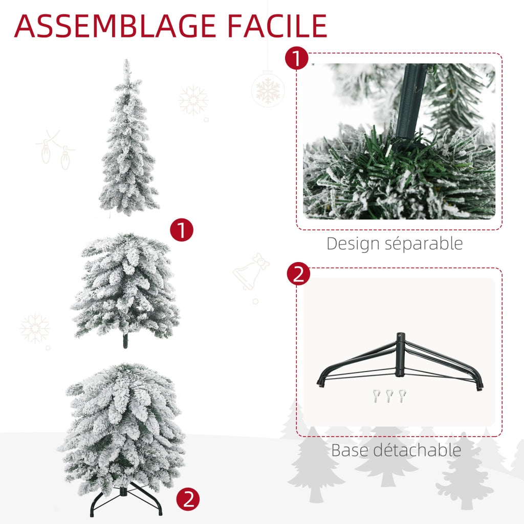 Albero di Natale artificiale ¨C Zephmum ¨C Verde 135 cm con base in acciaio pieghevole