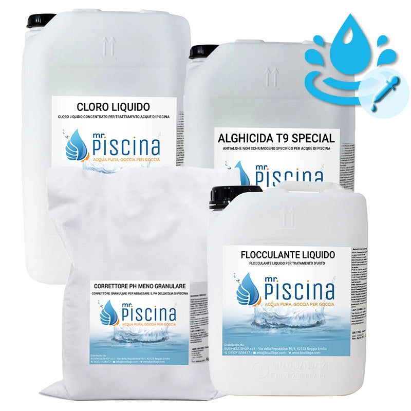 Kit Cloro Control Per Mantenimento Acqua Piscina - Da 100 A 200 Mc