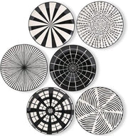 Set di 6 piatti da dessert in ceramica nera - per frutta, antipasti e colazione - 20,3 cm