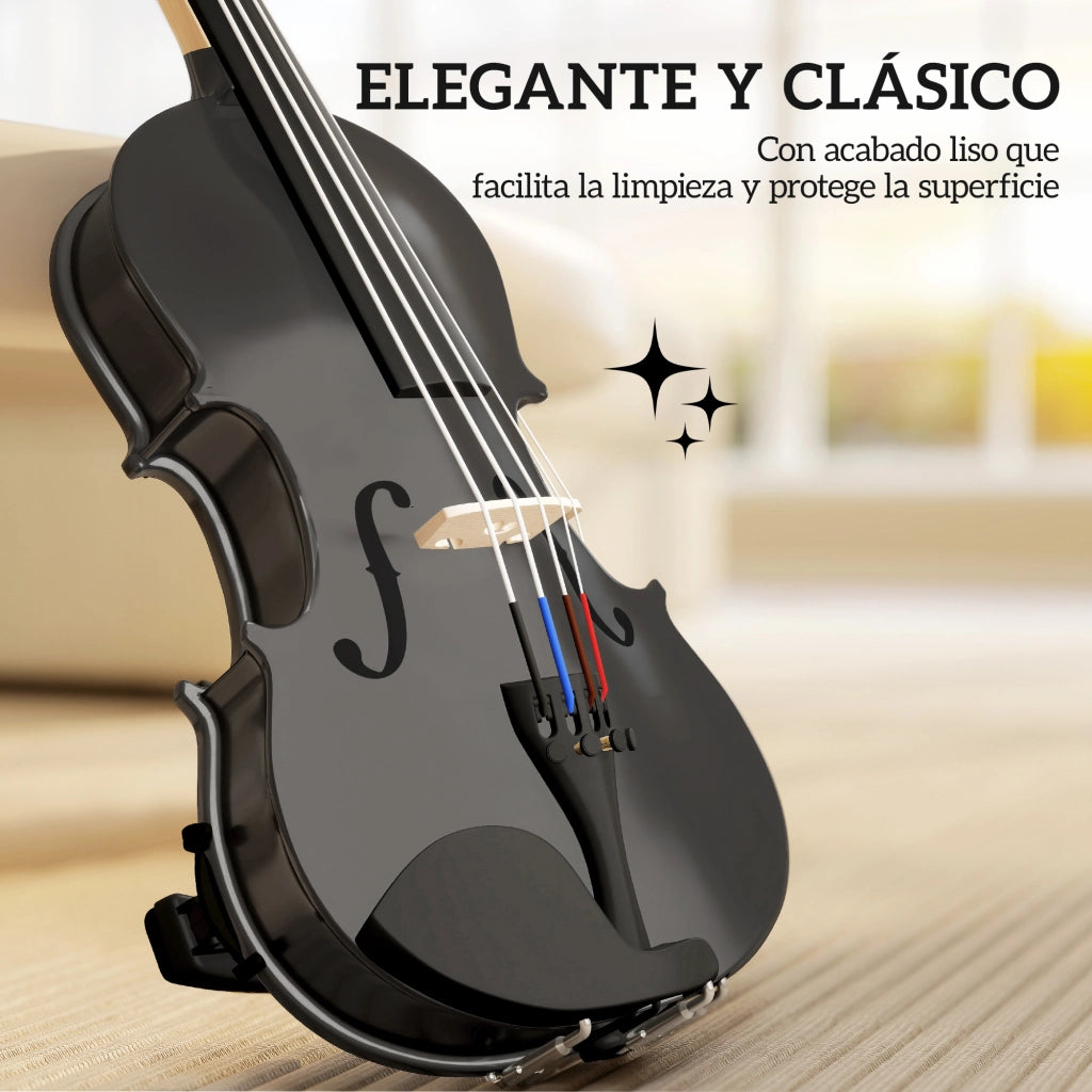 Violino 4/4 Completo ¨C Xylo ¨C Legno con Custodia Archetto Colofonia Accordatori Spalliera Nero