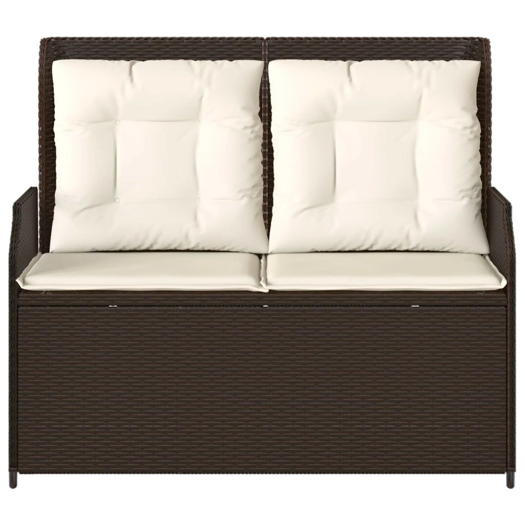Panchina da giardino Marrone polyrattan