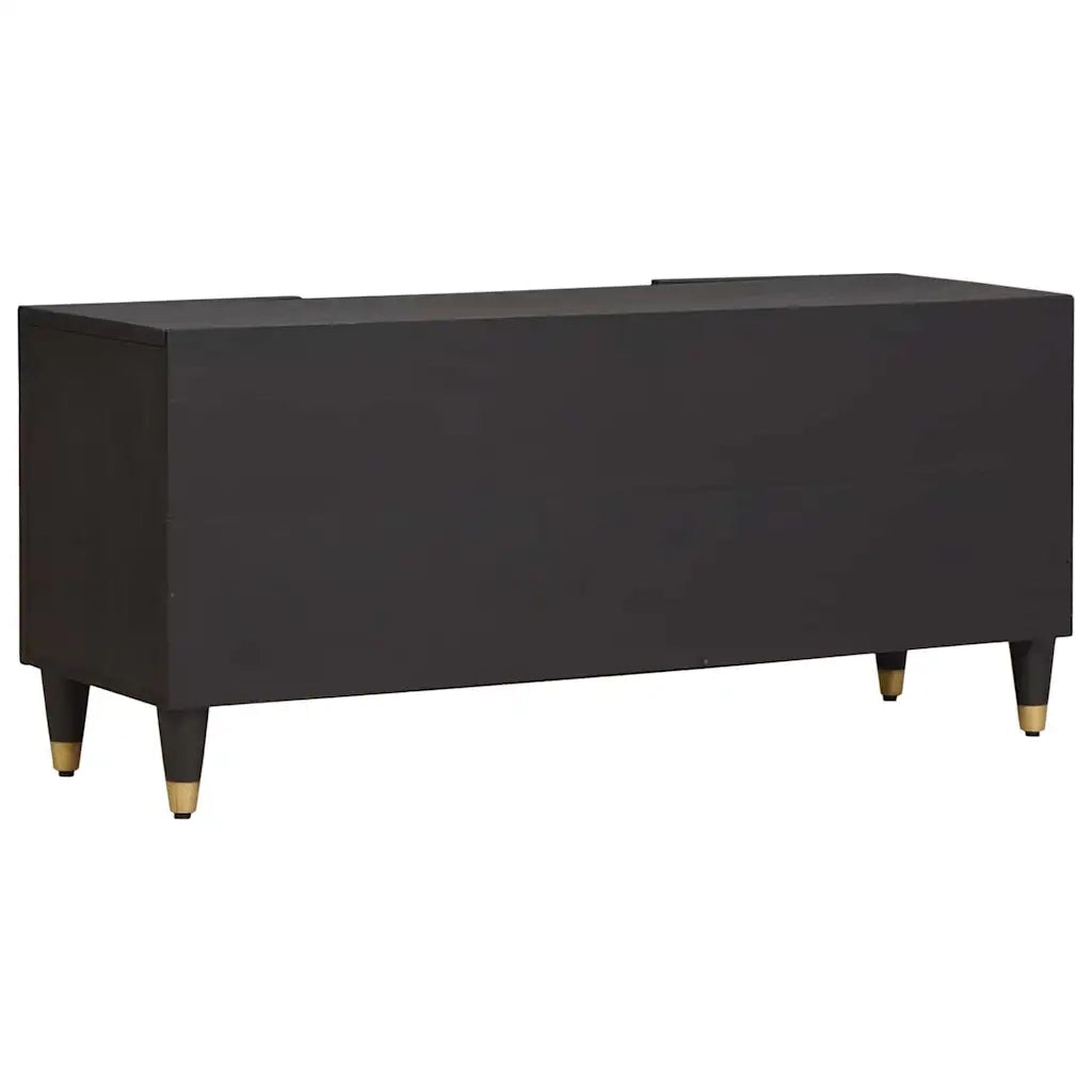 Mobile TV Nero 105 x 33 x 46 cm Legno di mango massello 4018808