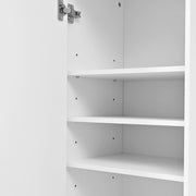 Mobile Ingresso con Specchio e Panca; Scarpiera con Ganci; Cassetti e Ripiani; Stile Moderno; in MDF; Bianco; 90??34;5??190 cm
