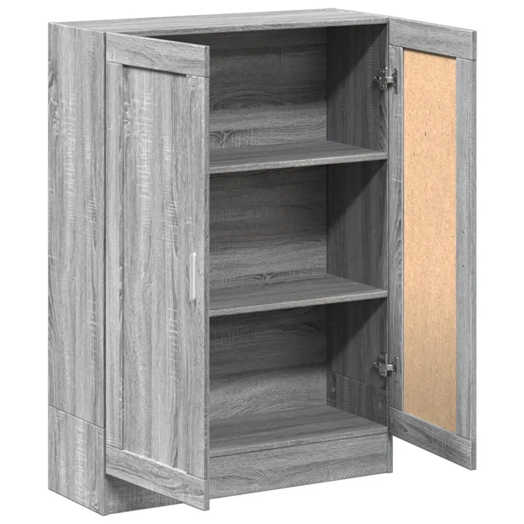 Libreria-Scaffale per Libri-Mobile di Stoccaggio Grigio Sonoma 82,5x30,5x115 cm in Legno Multistrato