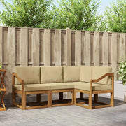 Set di divani da esterno con cuscino 4 pcs Naturale e Beige
