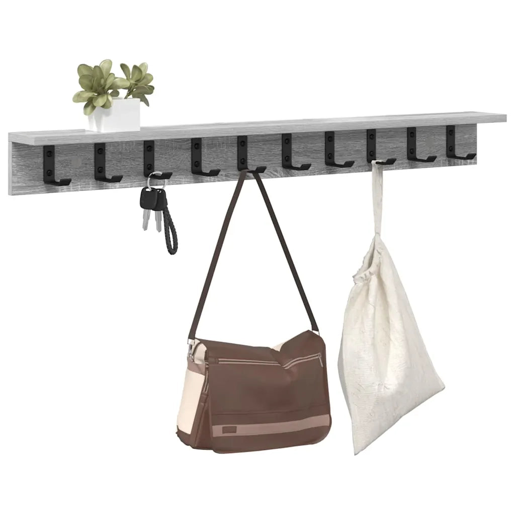 Appendiabiti a muro Grigio Sonoma 100 x 10,5 x 10,5 cm CFW6408289