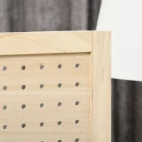 Paravento Interno In Legno 4 Pannelli Separatore Di Ambienti Pieghevole Pannello Perforato 152 x 1.7 x 144.5 cm Legno Naturale