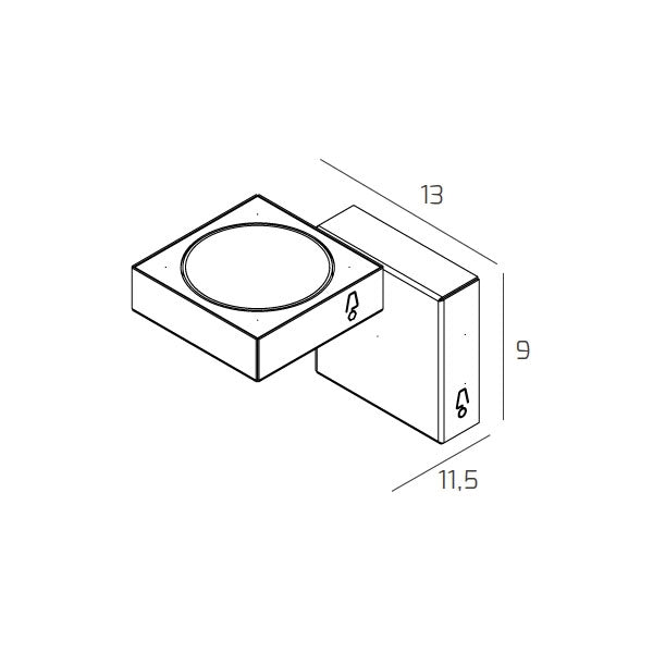 Faretto da parete Up moderno 1 luce attacco GX53 max 9W - Struttura in metallo colore sabbia design moderno